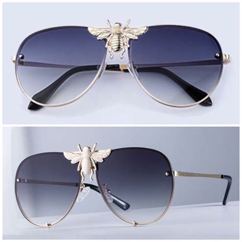 gucci sunglasses with gold bee